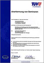сертификат TÜV Akademie семинара по ИСО 27001
